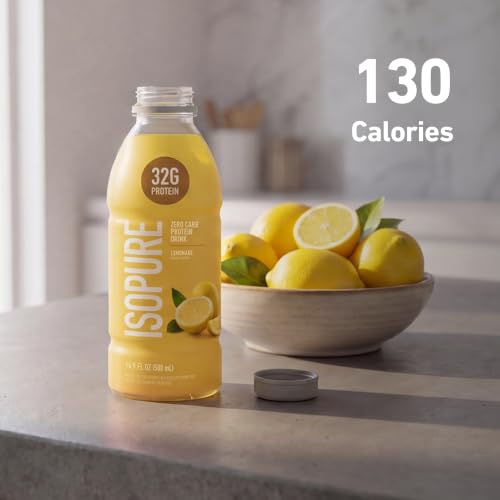 Image of Isopure Zero Carb 32g Clear Protein Ready-to-Drink, Whey Protein Isolate, Lemonade, 12 Pack (Packaging May Vary)