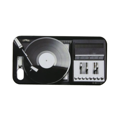 DCI 30406 Turntable Flash Hard Shell Cover for iPhone 4/4S - Retail Packaging - Black/White