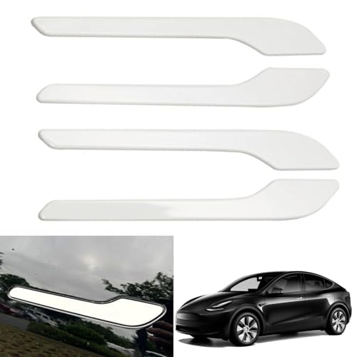 Image of Fit for Tesla Model 3 and Model Y 2017-2024 Door Handle Decoration Cover,for Car Door Handle Sills Protection Wrap Accessories 4Pcs (White)