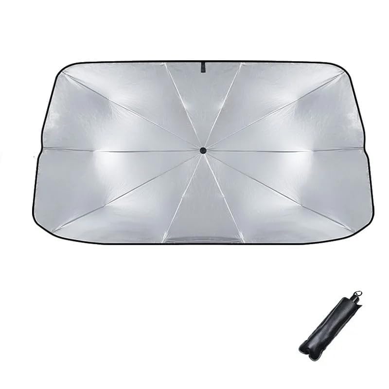 Parasol para Parabrisas Delantero de Coche, Accesorio Plegable portátil para Todos los Modelos de Tesla, fácil Almacenamiento, protección UV efectiva, Piezas de automóvil (126x66cm)