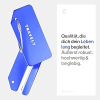 Travely Premium Kofferanhänger - leicht Erkennbar, Robust & Sicher - inkl. Namensschild und Privatsphäre Schutz I Vielseitig und Praktische Adressanhänger, Namensanhänger & Gepäckanhänger – Ansicht 4