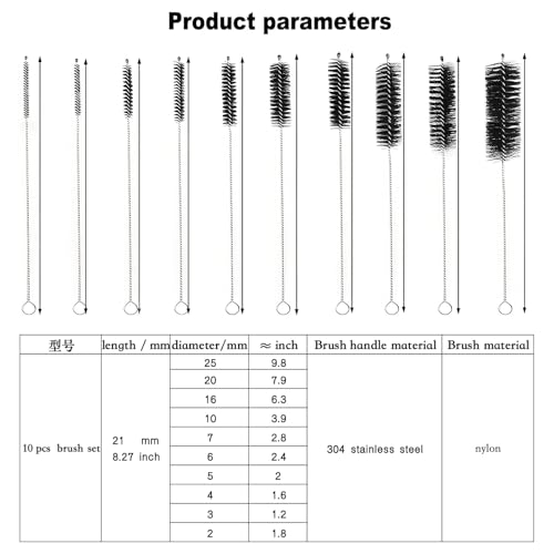 Image of Espresso Machine Cleaning Brush - 15 PCS Long Handle Straw & Bottle Brush Kit, Flexible Scrubber for Coffee Pots, Mugs, Cups, Water Bottles, Glassware & Bent Pipes