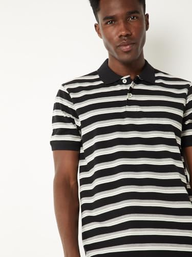 Image of Max Men's Half Sleeves Regular Fit Striped Polo T-Shirt