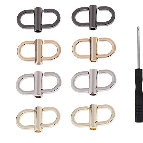 8 Piezas de Hebillas de Metal Ajustables Para Cadena, con un Destornillador, Acortando la Cadena de Metal, Eslabones de Cadena Pequeños Para Bolsos de Hombro (cuatro colores) Cover