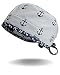 JaxKaps | White Navy Nautical Tieback Scrub Hat with Buttons & Sweatband | Anchors Reusable Washable Working Cap(White Standard)