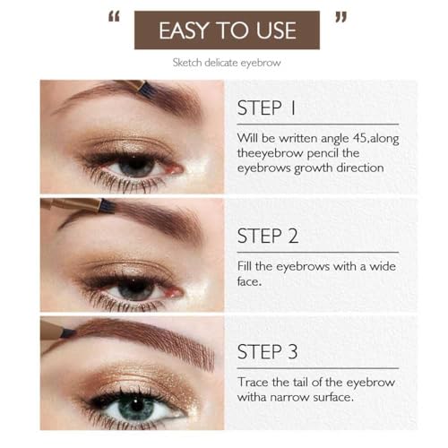 Image of 4 Point Eyebrow Pencil Brown,Waterproof Microblading Eyebrow Pencil with a Micro-Fork Tip Applicator Creates || Fine Sketch Liquid Eye Brow Tattoo Tint Pen (Pack1) (Brown)