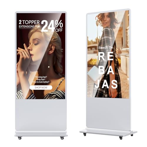 Image of 65'' Digital Signage Display Smart Android LCD Sign Kiosk Electronic Menu Board Advertising Display Screen Monitor HDMI WiFi USB 4K Media Video Player (Non Touch Screen,White)