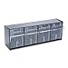 Deflecto 20404OP Four-bin horizontal tilt bin storage system, 23-5/8w x 6-5/8d x 8-1/8h, black