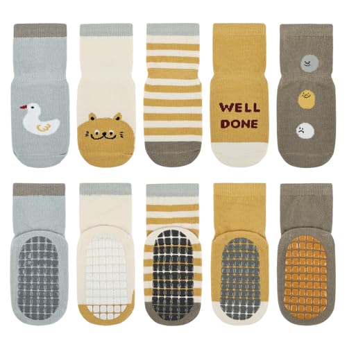 Vicloon rutschfeste Socken für Baby, 5 Paar Baby Socken...