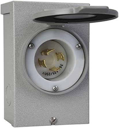 Reliance Controls Generators Up to 7,500 Running Watts PB30 30-Amp NEMA 3R Power Inlet Box, Gray