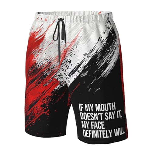 NAFSKL Board Shorts If My Mouth Doesn't Say It My Face Definitely Will Mens Swim Trunks Beach Swim Shorts with Pockets4