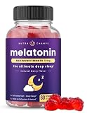 NutraChamps Melatonin Gummies for Adults, Extra Strength Sleep Aid Vitamins, 5mg or 10mg Dose, Vegan Natural Strawberry Flavor Supplement for Better Sleep, Healthy Sleep Cycles, 60 Gummies