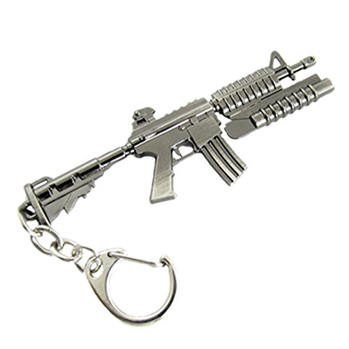Flint Gray Grenade Launcher M4 Carbine Design Pendant Metal Keyring