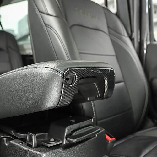 Voodonal for JL 4WD Shift Knob Gear Shift Bezel Front Cup Holder Center Armrest Switch Lock Hole Cover Trim Kits Fit for 2018-2024+Jeep Wrangler JL JLU Gladiator JT Interior Accessories Carbon Fiber - Thumbnail 5
