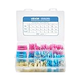 VEVOR Heat Shrink Wire Connectors, 320PCS, Electrical Waterproof Crimp Connectors Terminals Kit, Insulated Butt Ring Fork Spade Splices, 26–22 22–16 16–14 12–10 Gauge, for Industrial Marine Automotive