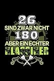  26 sind zwar nicht 180 aber ein echter Klassiker: A5 Liniert Notizbuch Für Dartsportler  Persönliches Geschenk Für Dartspieler und Dartfans  Dartscheibe Lustige Dartsprüche Notizheft