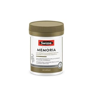 SWISSE Ultiboost- Integratori Memoria con Bacopa Monnieri e Ginkgo Biloba per Mantenimento Funzione Cognitiva, Integratore con DHA per Supporto Normale Funzione Cerebrale, Made in Italy, 60 Capsule