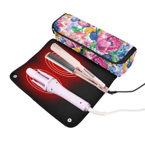 Bolsa de viaje para herramientas de pelo con tapete resistente al calor miniatura 2