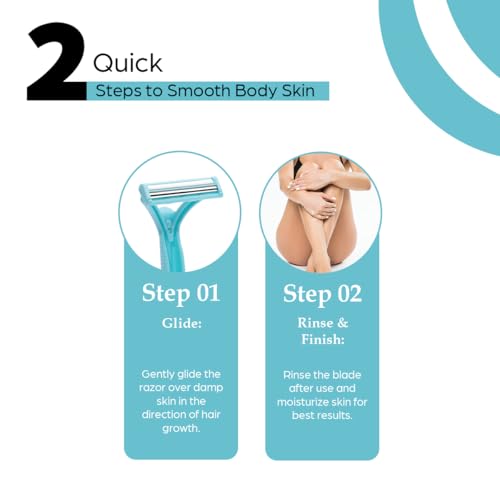Image of Sanfe Dual Sharp Twin Blade Body Razors for Women - Pack of 5 | Lightweight & Disposable | Smooth Comfortable Shave | Dual Blade Technology for all skin types
