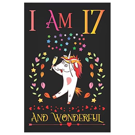 I am 17 and Wonderful: Drunk Boozy Unicorn with Champagne Glass Activity Journal Notebook, Happy Birthday 17 Years Old Gift Composition Sketchbook for Teen Girls and Kids, 17th Birthday Gifts for Her