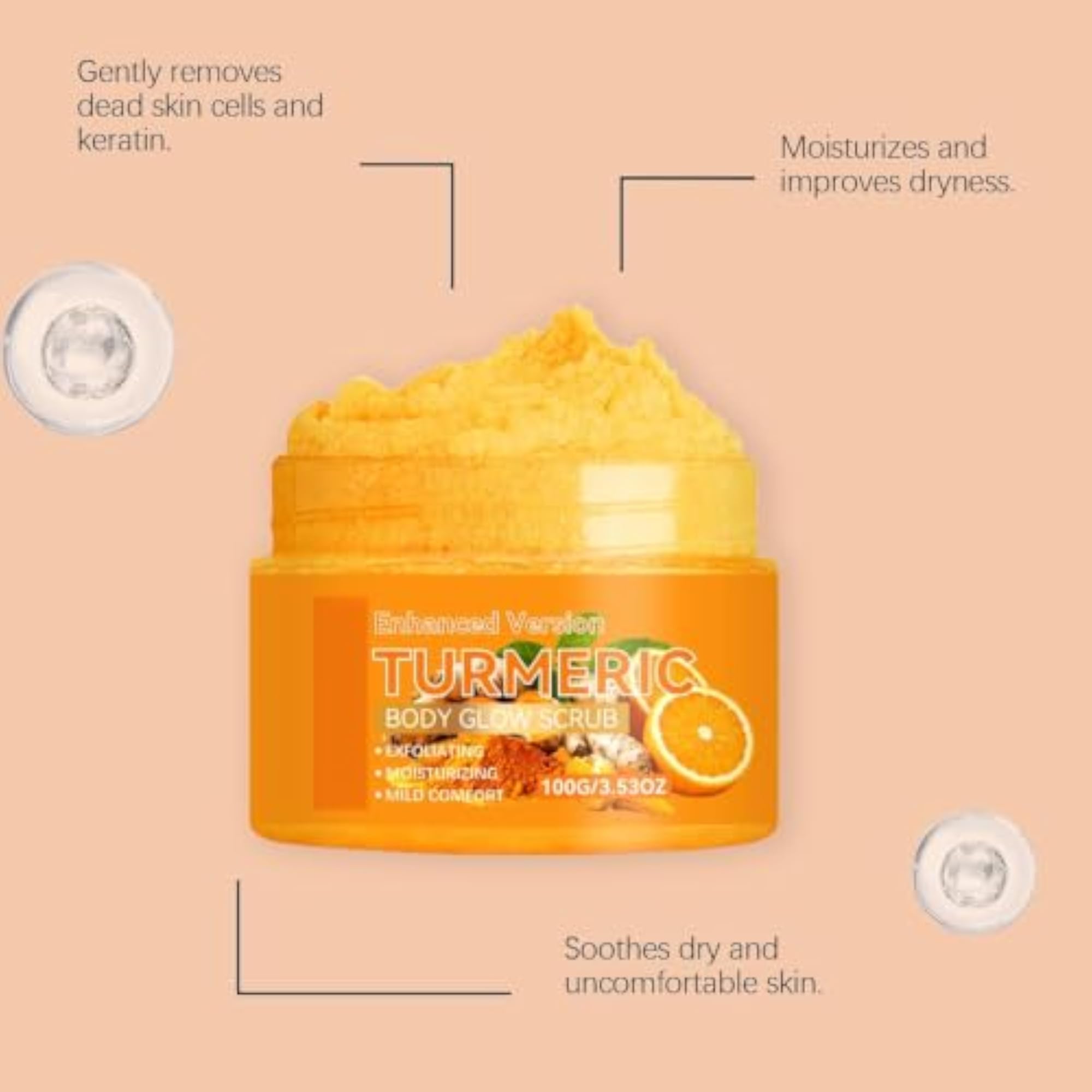 Turmeric Body Scrub - Exfoliating & Moisturizing for Dry Skin