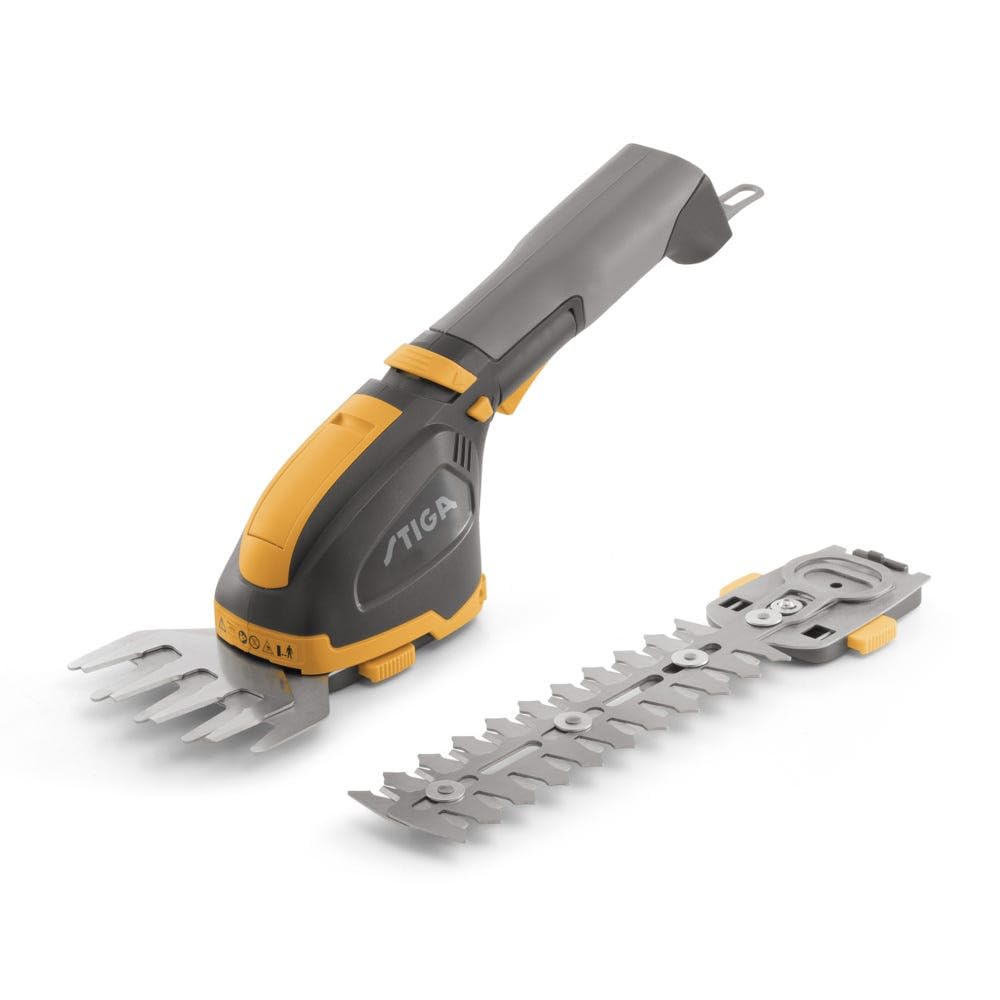 STIGA SGM 102 AE - Akku-Multitool mit 10,8 V Akku - 11 cm Grasschere & 18 cm Strauchschere - 2,5 Ah Akku & Ladegerät - Ergonomischer Drehgriff - Inklusive Transporttasche