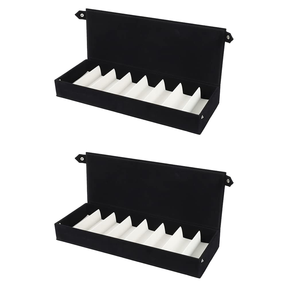 2 x 8 emplacements pour lunettes de soleil, lunettes de soleil, présentoir à , boîte de rangement, organisateur unisexe noir