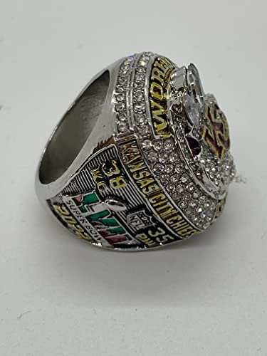 Kansas City Chiefs Super Bowl Lvii Replica Championship Ring Mini Lombardi Trophy With Patrick Mahomes Card Shabowbox Set #TOP3