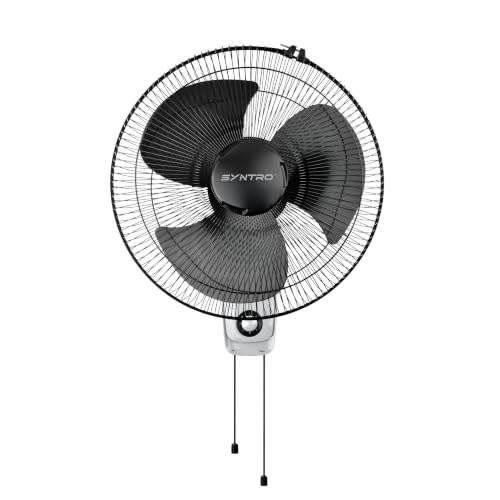 Image of Sytnro Neo High Speed Wall Fan 16 Inch (400 mm), 2300 RPM, Wide Oscillation, Strong Air Delivery, Energy Efficient, Black Grey