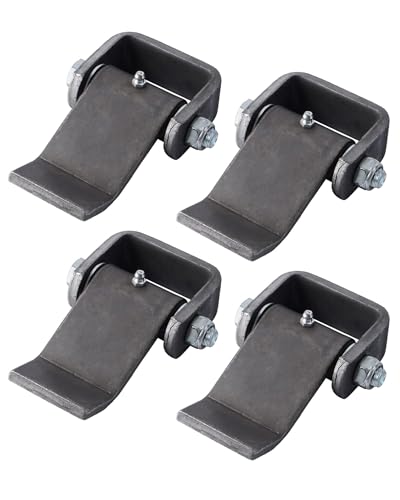 Weld on Trailer Hinges (Pack of 4) Heavy-Duty Greaseable Strap Hinge Steel Trailer Gate/Dump Door Hinge Strap Style Short Leaf