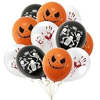 Halloween Balloons Black White and Orange Balloons, 30Pcs Orange & Black Latex Balloon12 Inch Confetti Balloon for Birthday, Graduation Party Decorations