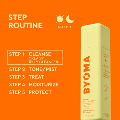 Image of BYOMA Creamy Jelly Cleanser - Hydrating Facial Cleanser for Skin Barrier Repair -Tri-Ceramide Face Wash for Sensitive Skin & All Skin Types - Gently Removes Makeup & Excess Oil - 5.91 fl oz | Hydrating Face Wash with Ceramides, Soothing Formula, No Oily Residue, Fragrance Free, for All Skin Types
