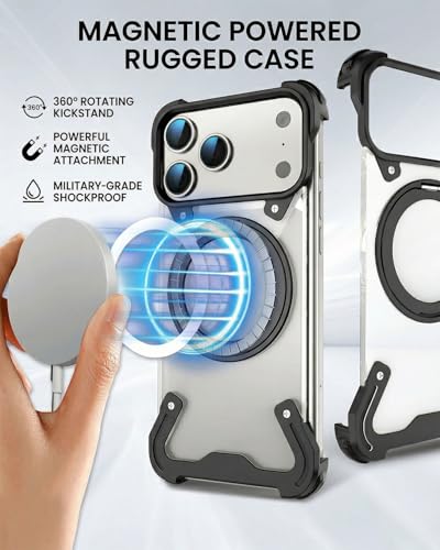 Coque sans cadre iPhone 17 Pro contre les rayures avec anneau magnétique orange - 5