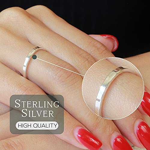 CloseoutWarehouse 925 Sterling Silver Flat Plain Bridal Band Ring 2MM (Comes in Colors)2