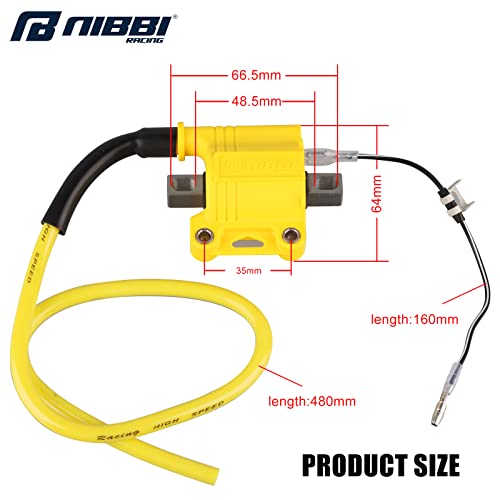 Nibbi Universal Ignition Coil 4 Stroke,Motorcycle High Performance Ignition Coil, Fit 4T Street Dirt Bike For Moped Atv Scooter Go Kart Pit Bike Gy6 Performance Part #TOP1
