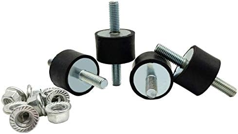 M8 Rubber Studs Shock Absorber Anti-Vibration Isolator Mounts, Rubber Cylindrical Vibration Isolation Mount for Air Compressors, Garage Motor, Diesel Engines 4 Pack M8 x 23 30x 20mm, 8pcs M8 LockNuts
