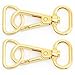 CRAFTMEMORE 10 Sets Gold Finish Snap Hook Lobster Clasp Swivel Push Gate Fashion Clip with D Ring Craft FSD1 (3/4 Inch)