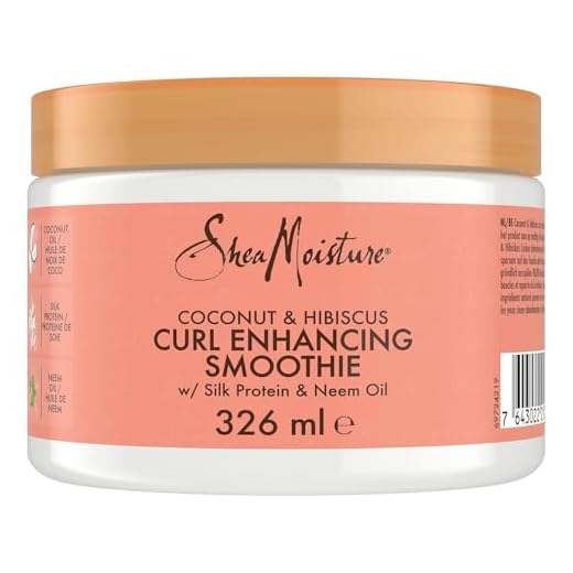 SheaMoisture Acondicionador Sin Aclarado Coco & Hibiscus - Crema Rizadora para Cabello Grueso y Rizado - Crema para Peinar Sin Sulfatos con Aceite de Coco y Manteca de Karité - 1 x 326 ml