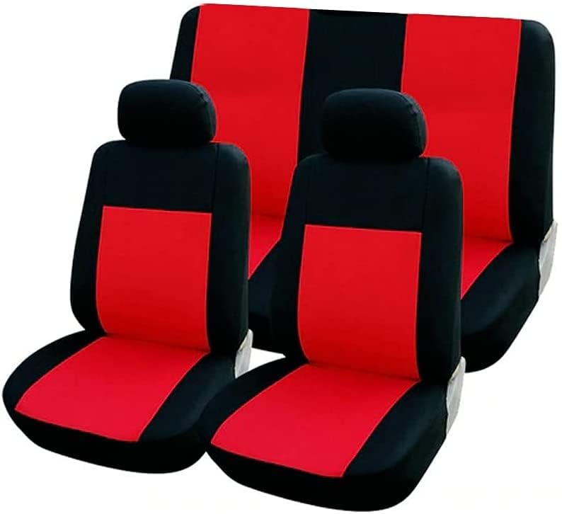 Coprisedili Auto Universali 6 Pezzi | Anteriore E Posteriore | Tessuto Traspirante | Rosso/Nero | Compatibile Airbag - Foto 2