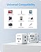 LENCENT EU to US Plug Adapter, European to USA Outlet Adaptor, Travel from Europe to American Outlet, 3-Sided Outlet Extender, Wall Tap, Mini Charger Box, Travel Plug Converter