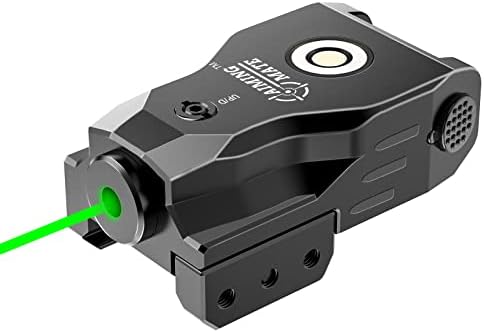 AIMINGMATE Tactical Green Laser Sight Ultra Low Profile Picatinny Mount Green Dot Sight for Pistols, Magnetic USB Rechargeable