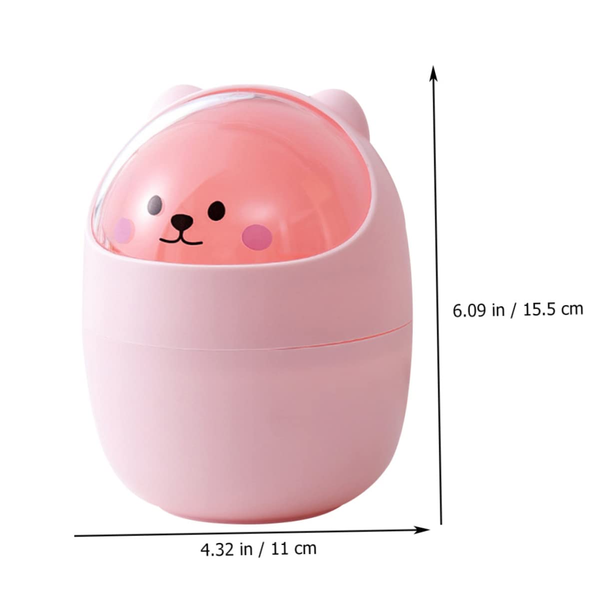 CHILDWEET Cute Mini Trash Can with Lid Garbage Container for Bedroom Office and Home Adorable Multi-use for Waste Storage