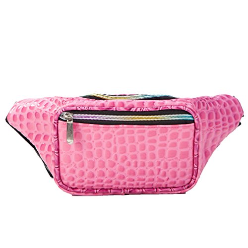 Holographic Fanny Pack for Women & Girls - Cute Waist Bags with Adjustable Belt for Rave, Festival