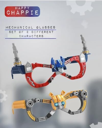 Image of Mechanical Glasses Building Blocks Set for Kids (Set of 2) | DIY Construction Toy with Movable Parts | STEM Learning Educational Toy | Creative Assembly Kit for Boys & Girls (Ages 3+)