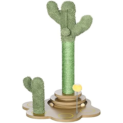 PawHut Árbol Rascador para Gatos con Postes de Cactus Cover