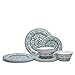 12 Piece Melamine Dinnerware set - Melamine Dishes Set, Service For 4, Dishwasher Safe,Indoor/Outdoor