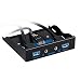 Produktbild TR Turn Raise USB 3,0 2-Port 3,5 Zoll Metall Frontplatte USB-Hub mit 1 HD-Audio-Ausgangs-Port/1 Mikrofon-Eingang Anschluss