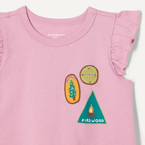 Image of Amazon Essentials Girls and Toddlers' Sleeveless Ruffle T-Shirt