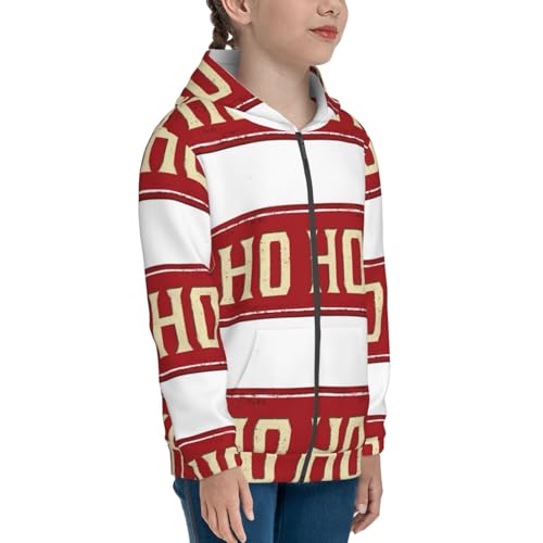 Ho Ho Ho Vintage Rusty Metal Sign Kids Pullover Hoodies Boys Zip Up Sweatshirts Girls Athletic Clothes with Pocket4
