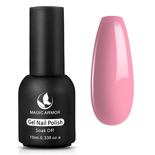 MAGIC ARMOR Gel Nail Polish Pink Soak Off Gel Polish for UV Light Acrylic Nails Salon Varnish 10ml (004-pink)